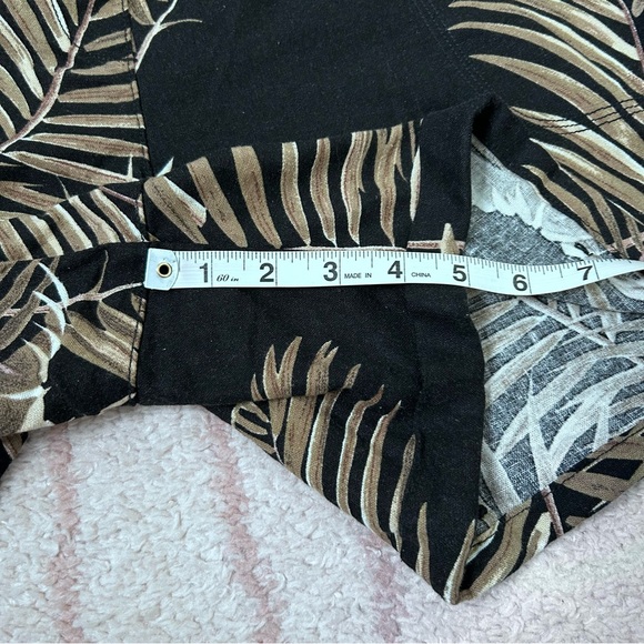NWT dash Tropical Leaf Print Linen Blend Shorts XL Resortwear Cruise Summer - Picture 7 of 9